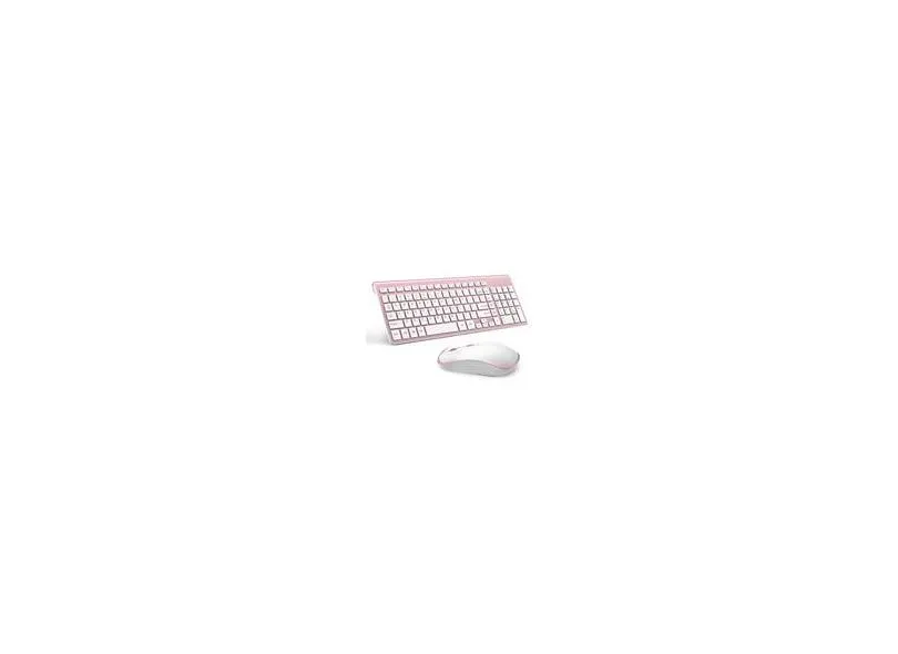 Mouse de teclado sem fio, JOYACCESS 2.4G Compact e Full Size Wirelss Keyboard and Mouse para PC, Laptop, Tablet, Computador Windows-Rose Gold