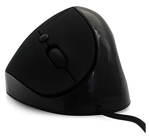 Mouse vertical com fio, cabo USB ergonômico, mouse óptico de 1600DPI com mouse pad, para computador e laptop