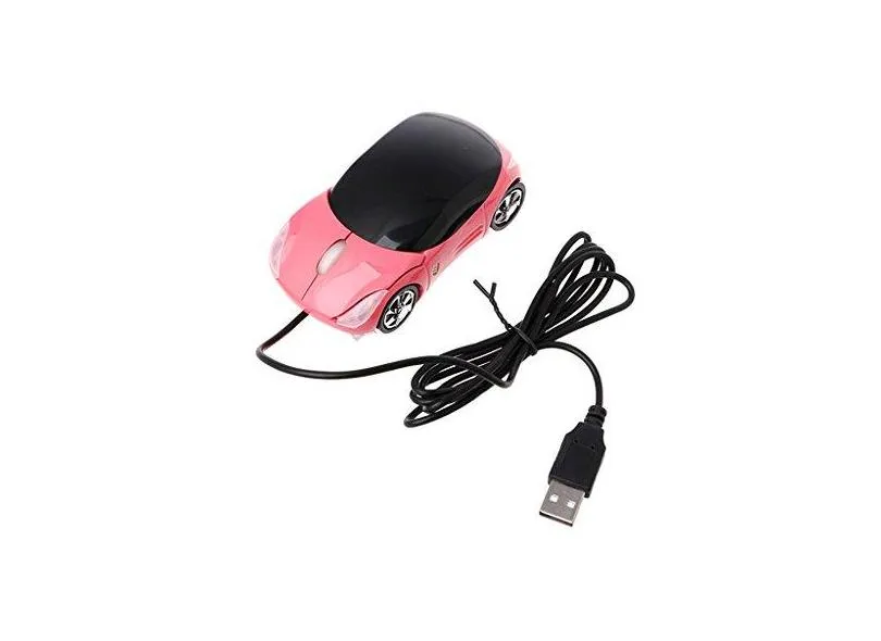 ForHe Mouse óptico com fio USB em formato de carro esportivo legal para computador PC, laptop, 1000DPI 2 faróis, 2 cores opcionais