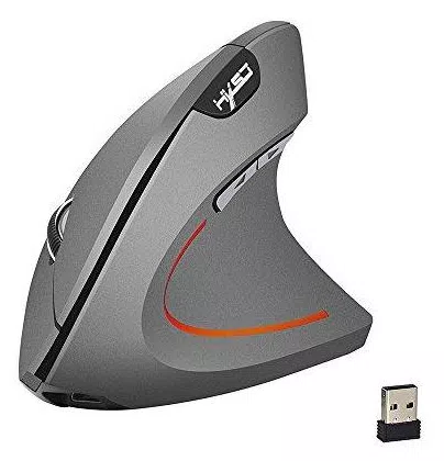 Mouse sem-fio, Baugger Mouse Sem Fio Vertical Ratos Ergonômico Recarregável 3 DPI opcional Ajustável 2400 DPI Mouse com Cabo de carregamento USB para Mac Computador Portátil PC