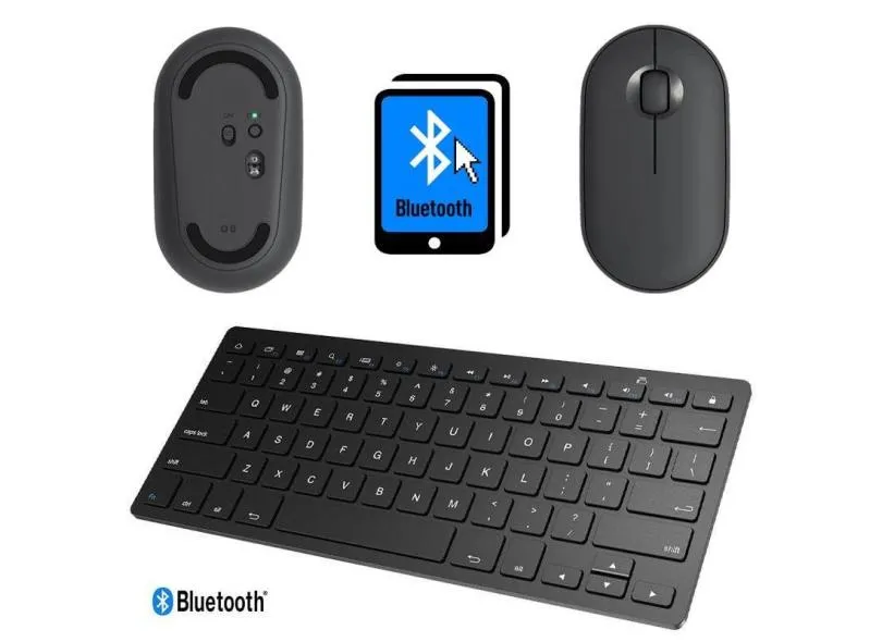 Mouse E Teclado Bluetooth Para Galaxy Tab A7 Smt500/T505 10,4' 