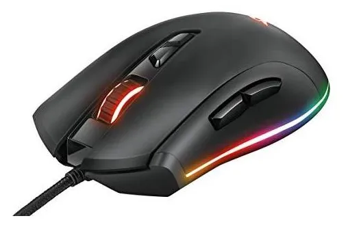 Mouse Gamer RGB TRUST GXT 900 Qudos Sensor Pixart PMW3360 15.000dpi Memória interna 7 botões programáveis