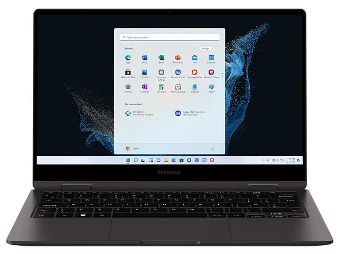 Notebook Samsung Galaxy Book2 360 NP730QED-KS1BR Intel Core i7 1255U 13,3" 16GB SSD 1 TB Windows 11 Touchscreen Leitor Biométrico