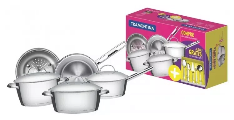 Conjunto de Panelas Tramontina Aço Inox 5 peça(s) Allegra 65650240