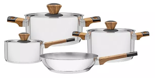 Conjunto de Panelas Tramontina Aço Inox Alumínio 4 peça(s) Brava