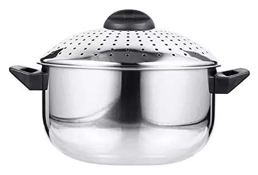 DOITOOL Macarrão Espaguete Macarrão Pote Com Tampa Do Filtro Heat- Proof Alças Bicos Lado Panelas Panela De Indução Indução Panelas De Cozinha de Prata