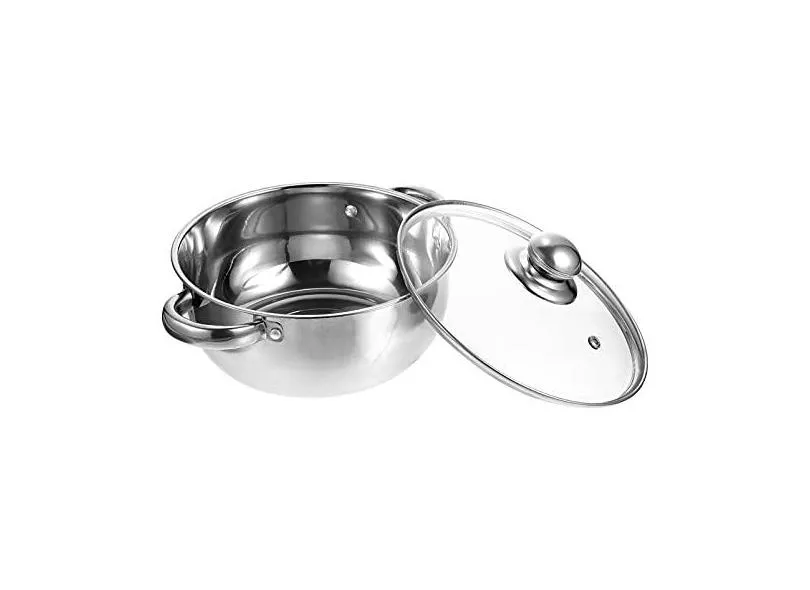 Yardwe Shabu Shabu Panela Quente Panela de Sopa Panelas Com Rack de Vapor de Aço Inoxidável Panela Quente Pote De Macarrão Com Tampa De Vidro para Cozinhar Macarrão Shabu Shabu