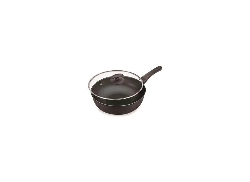 Frigideira Fortaleza Wok Black com Tampa de Vidro 28"