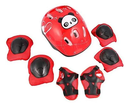 CLISPEED 7 Pcs Crianças Joelheiras Cotoveleiras Criança Equipamento de Proteção para Patins de Patins Patins de Bicicleta Ciclismo Skate Patins Scooter Equitação Esportes