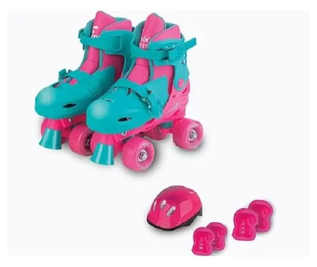 Patins Roller Infantil Ajustável Com Kit Proteção Fenix