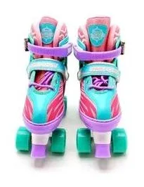 Patins 4 Rodas Roller Infantil Violeta com Capacete e Kit de Proteção