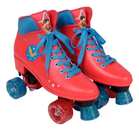 Patins Infantil Mulher Maravilha Glitter Super Hero Girls