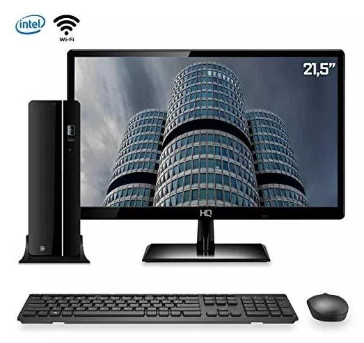 Computador Desktop com Monitor 21.5 Full HD CorPC SlimPC Intel Core i7 8GB SSD 60GB HD 3TB HDMI Wifi Mouse e Teclado sem fio