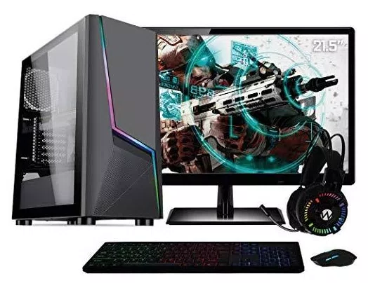 PC Gamer Completo AMD Athlon 3000G (Placa de vídeo Radeon VEGA 3) Monitor 21.5" Full HD 8GB DDR4 SSD 120GB HD 1TB 500W Skill Cool