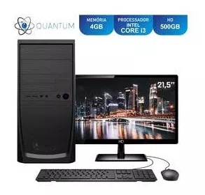 Computador Completo Home and Business Intel Core i3 RAM 4GB HD 500GB Monitor 21.5" Full HD LED Quantum