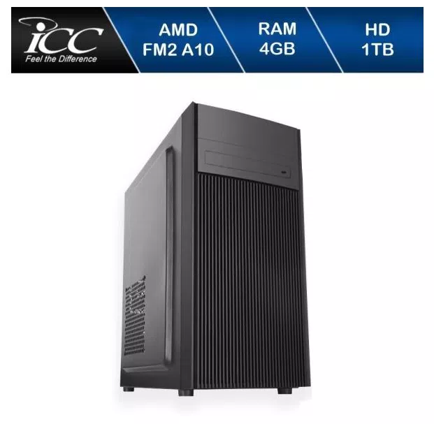 Computador Icc Processador Amd Fm2 A10 4gb de Ram Hd 1 Tb Windows 10 Dvdrw