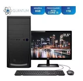 Computador Completo Home and Business Intel Core i5 RAM 8GB HD 1TB Monitor 21.5" Full HD LED Quantum