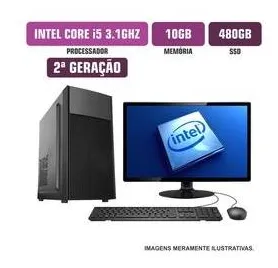 Computador Flex Computer Intel Core I5-2400S 10GB SSD 480Gb Monitor 19"