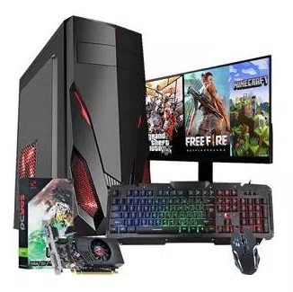 Pc Completo Gamer Imperiums + Monitor + Kit Gamer Para Jogos