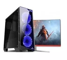 Pc Gamer Top Concórdia Completo Monitor De 27" Core I5 9400f 8gb Hd 1tb Ssd 120 Gb Placa De Vídeo Rx 550 4gb Wifi