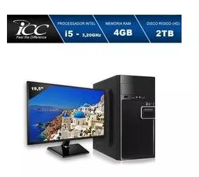 Computador Desktop ICC IV2543SM19 Intel Core I5 3.20 ghz 4gb HD 2TB HDMI FULL HD Monitor LED 19,5"