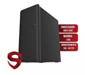 Computador Skill Join AMD 6-Core 3.8Ghz 12GB (Placa de vídeo Radeon R5) SSD + HD 2TB HDMI Full HD Áudio 5.1 canais PC CPU