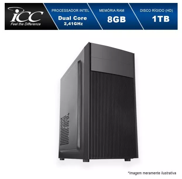 Computador Desktop ICC IV1882S Intel Dual Core 2.41ghz 8GB HD 1TB USB 3.0 HDMI FULL HD