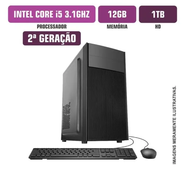 Computador Flex Computer Intel Core I5-2400S 12GB HD 1Tb Com Kit