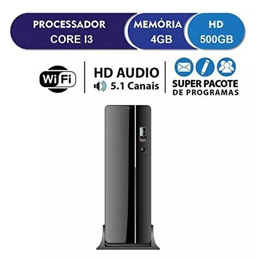 Computador Desktop Intel Core i3 4GB HD 500GB Wifi HDMI Full HD EasyPC SlimDesk