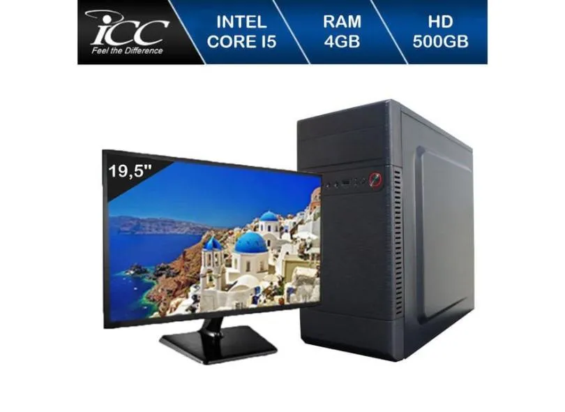 Computador ICC IV2541DM19 Intel Core I5 3.20 ghz 4GB HD 500GB DVDRW HDMI FULL HD Monitor LED 195