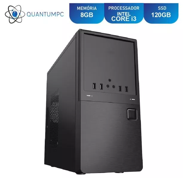 Computador PC CPU Intel Core i3 8GB SSD 120GB HDMI FullHD Áudio 5.1 canais Quantum Star