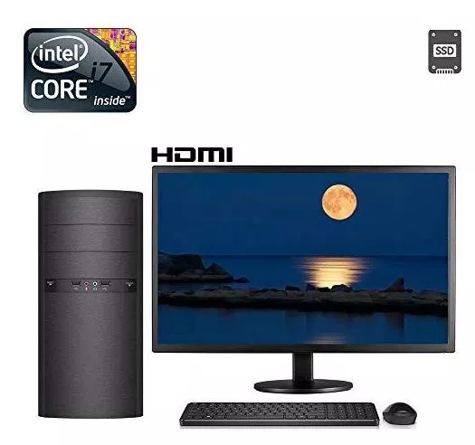 Computador PC CPU Intel Core i7 16GB HD 2TB + SSD HDMI Full HD Áudio 5.1 canais Monitor 21.5" EasyPC Newest