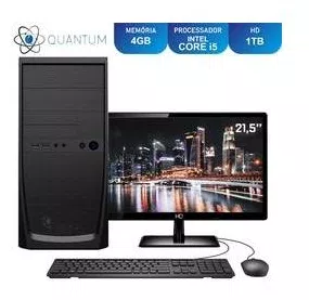 Computador Completo Home and Business Intel Core i5 RAM 4GB HD 1TB Monitor 21.5" Full HD LED Quantum