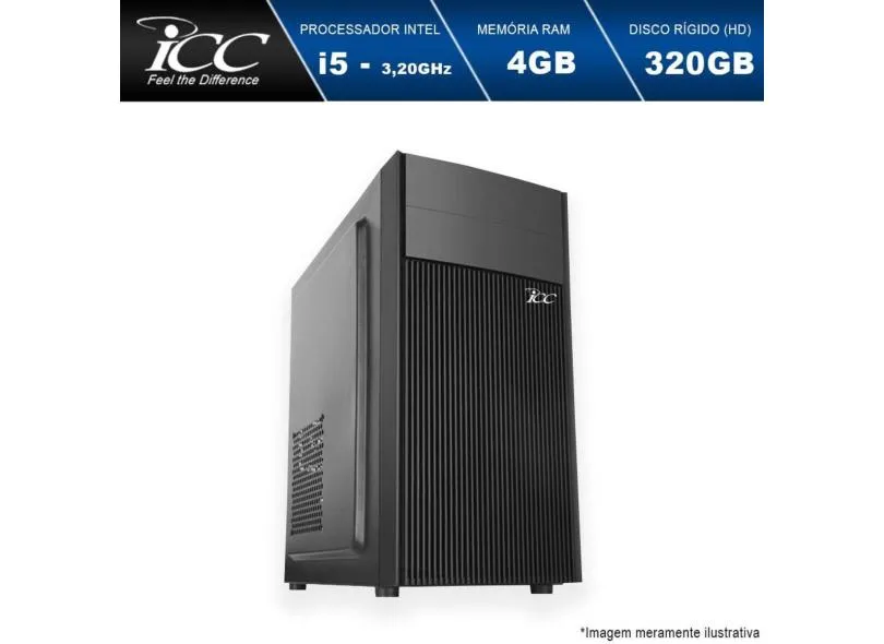 Computador Desktop ICC Vision IV2540S3W Intel Core I5 3,2 GHZ 4GB HD 320GB HDMI FULL HD Windows 10