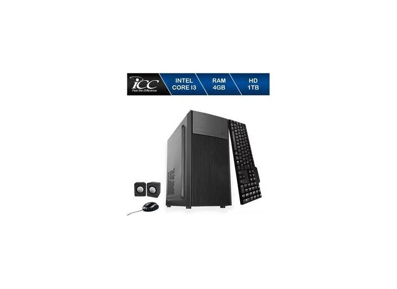 Computador Desktop ICC IV2342C Intel Core I3 3.20 ghz 4GB HD 1TB DVDRW, teclado, mouse, cx de som HDMI FULLHD