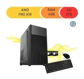 Computador Corporate Processador Amd Fm2 A10 4gb de Ram Hd 2 Tb Kit Multimídia