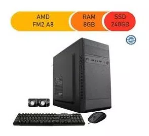 Computador Corporate Processador Amd Fm2 A8 8gb de Ram Ssd 240 Gb Kit Multimídia