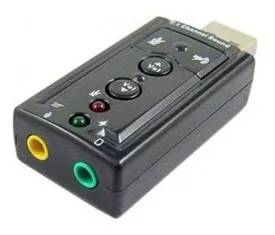Adaptador Placa De Som USB 7.1 Com Entrada P2 e Fone