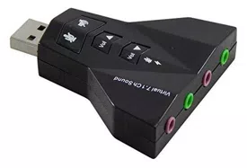 Adaptador Placa de Som USB 7.1 entrada P2 (fone e microfone)