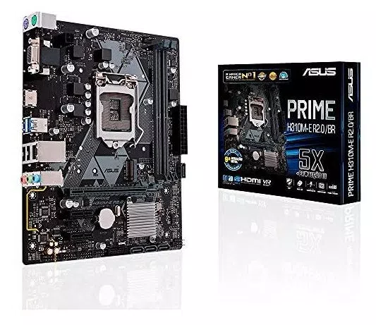 Asus H310M-E R 2.0, Placa-mãe Intel LGA-1151 mATX, DDR4 - 2666MHz, HDMI, Sata 6Gbps, USB 3.1, Gen 1