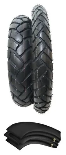 Par de Pneus E Câmaras Xre 300 Lander Tornado Ténéré 250 Traseiro 120/80-18 E Dianteiro 90/90-21 Bunker Ira tires