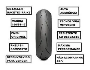 Pneu Metzeler Traseiro 190/55-17 Racetec K3 Rr Gsx-r 750