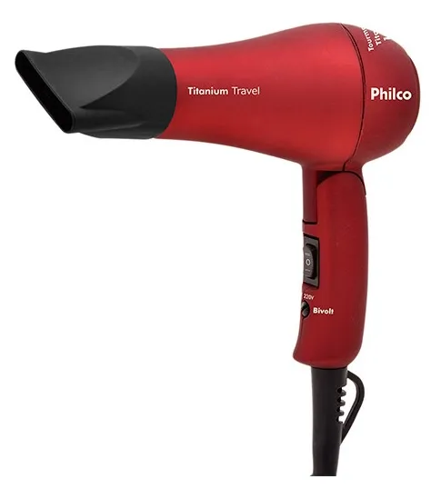 Secador de Cabelo Philco Titanium Travel Bivolt Dobrável Potência 1000 Watts