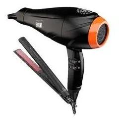 Kit Gama - Secador Prof. Gbs Barber Absolute Flow 2300w + Prancha Bella Tour. Red Ion 220°c