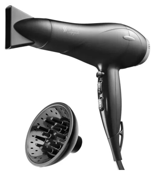 Secador De Cabelo Essenza Profissional 1900w Black Ar Quente Frio Com Difusor De Cachos