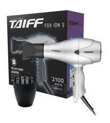 Secador Fox Ion S Prata Taiff Profissional 2100W + Difusor Com Caixa Taiff