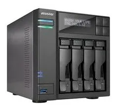 Storage NAS Asustor AS7004T Core i3 3.5GHz 2GB DDR3 2x GibE USB3.0 HDMI 4 Baias Até 72TB HDD SSD - Sem HD