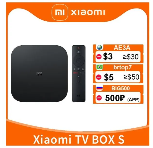 Versão global xiaomi mi caixa de tv s 4k ultra hd android tv 9.0 hdr 2gb 8gb wifi google elenco