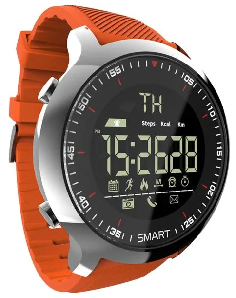 Lokmat MK18 inteligente Intelligent lcd Assista impermeável Sport Pedometers mensagem de lembrete bt Piscina Exterior Homens Smartwatch cronômetro para iOS Android iphone Laranja