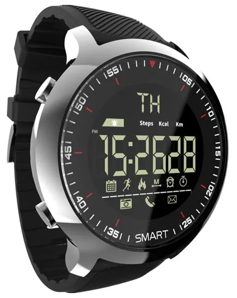 Lokmat MK18 inteligente Intelligent lcd Assista impermeável Sport Pedometers mensagem de lembrete bt Piscina Exterior Homens Smartwatch cronômetro para iOS Android iphone 